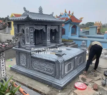 Cấu tạo và chất liệu chế tác mộ đá 1 mái