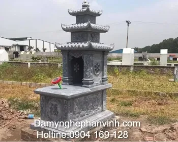 Mẫu Mộ Đá 3 Mái 06