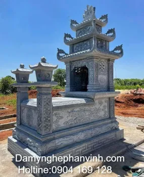 Mẫu Mộ Đá 3 Mái 08